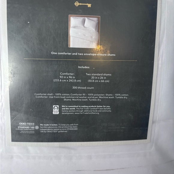 Threshold Hotel Border Frame Bedding Collection Queen White/Birch Border - Picture 10 of 11